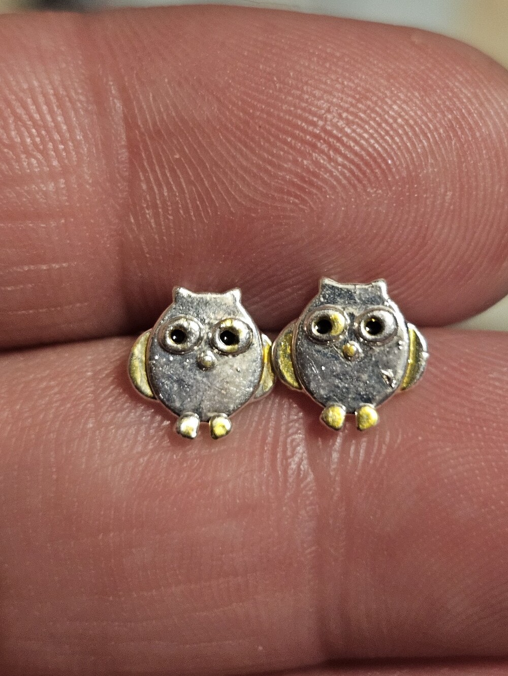 Sterling Silver 925 Owl Earring Studs